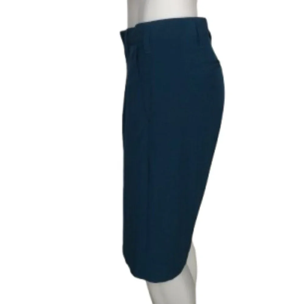 ADIDAS Shorts, 40, Dark Teal, Stretchy, Bermuda, Zipper, 4 Pockets, Blue Green